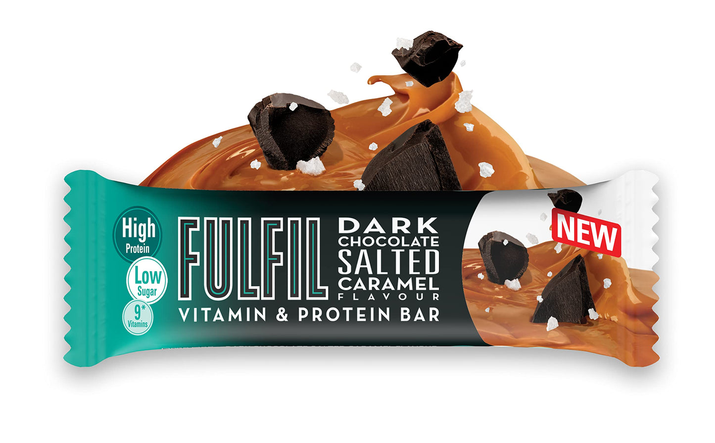 Fulfil Vitamin and Protein Bar (15 x 55 g Bars), Milk Chocolate Crunch Flavour, 20 g High Protein, 9 Vitamins, Low Sugar