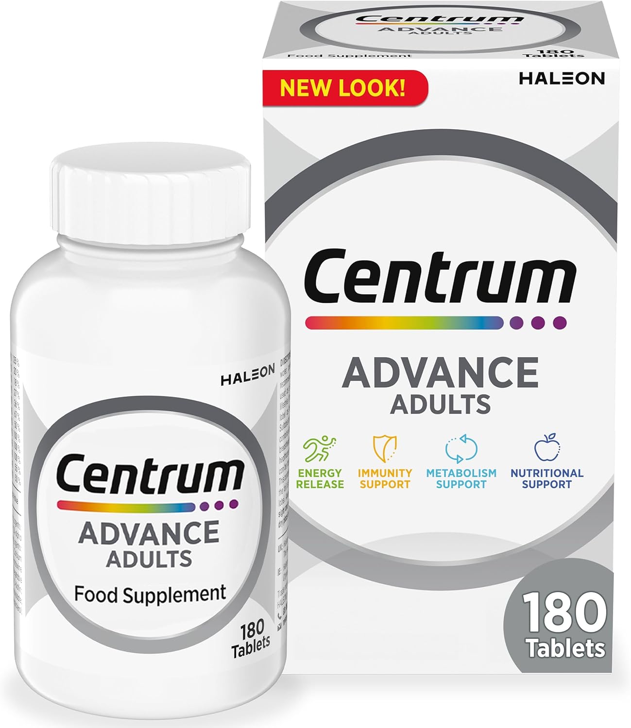 Centrum Advance Multivitamin Tablets for Men and Women, Vitamins with 24 Essential Nutrients, including Vitamin C, D and Zinc, 180 ct (Packaging and Tablet colour may vary slightly)