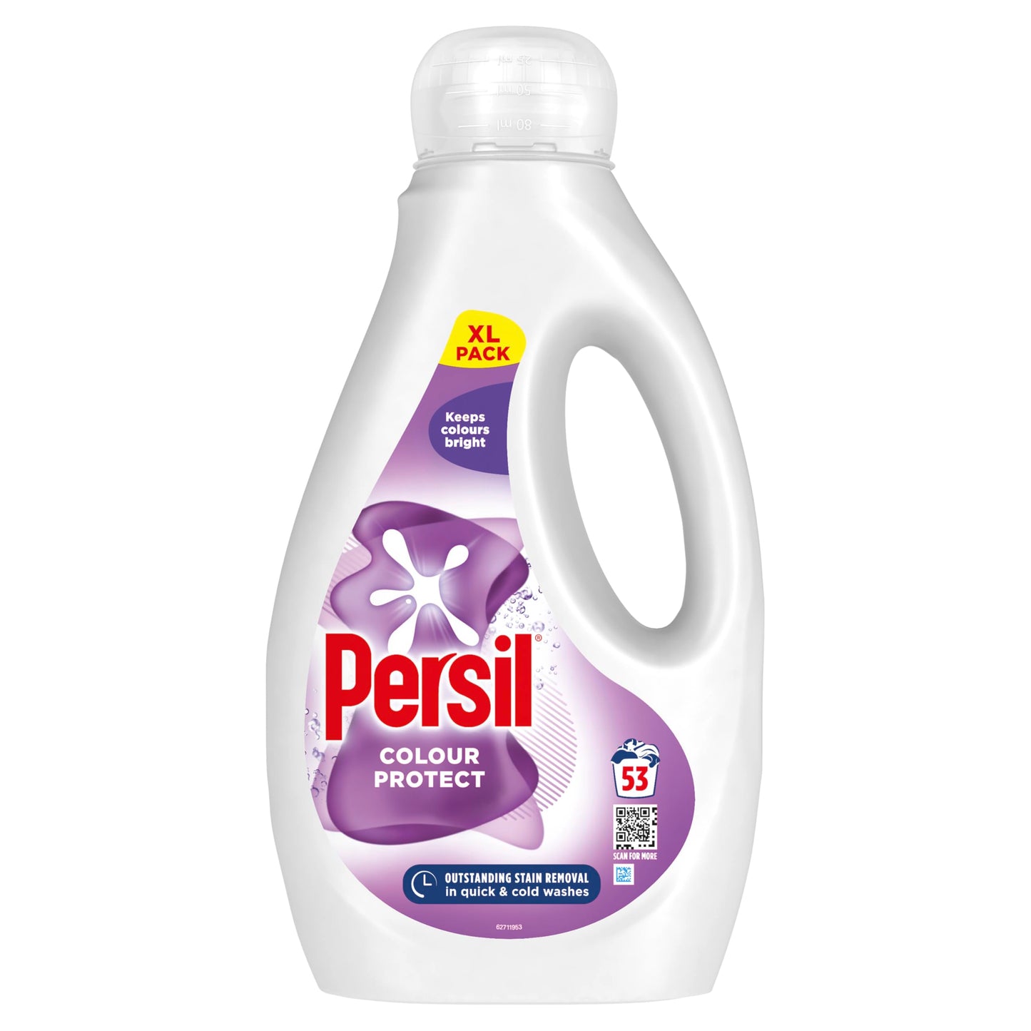 Persil Bio Laundry Washing Liquid Detergent 1st time removal of tough stains outstanding stain removal in quick & cold washes 53 washes (1.431 L)