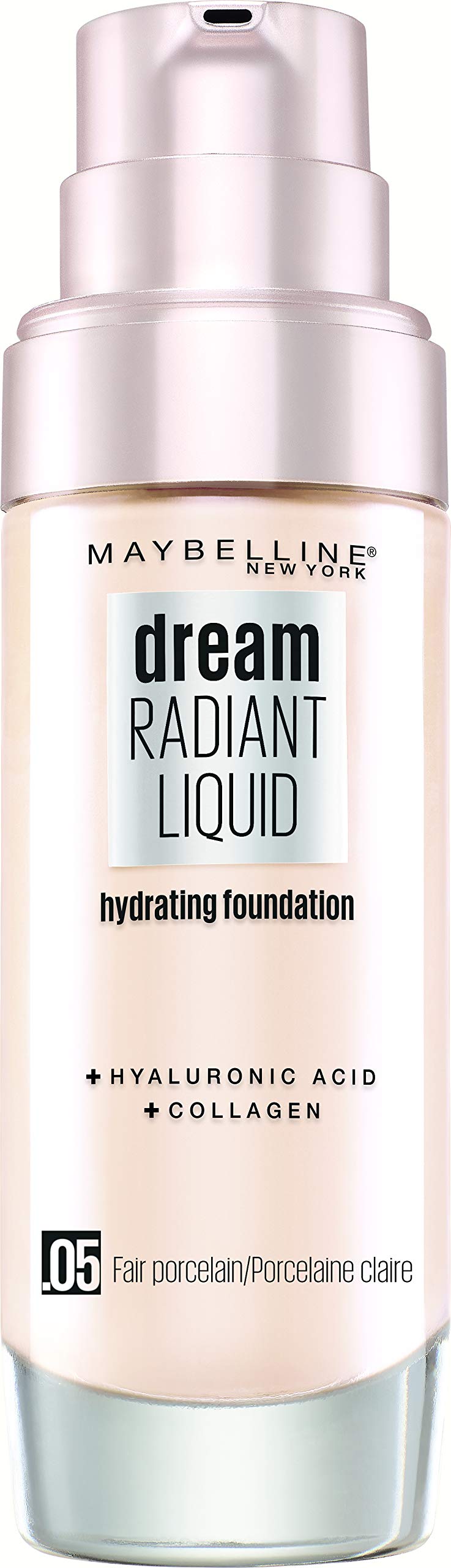 Maybelline Foundation, Dream Radiant Liquid Hydrating Foundation with Hyaluronic Acid and Collagen - Lightweight, Medium Coverage Up to 12 Hour Hydration - 30 Sand