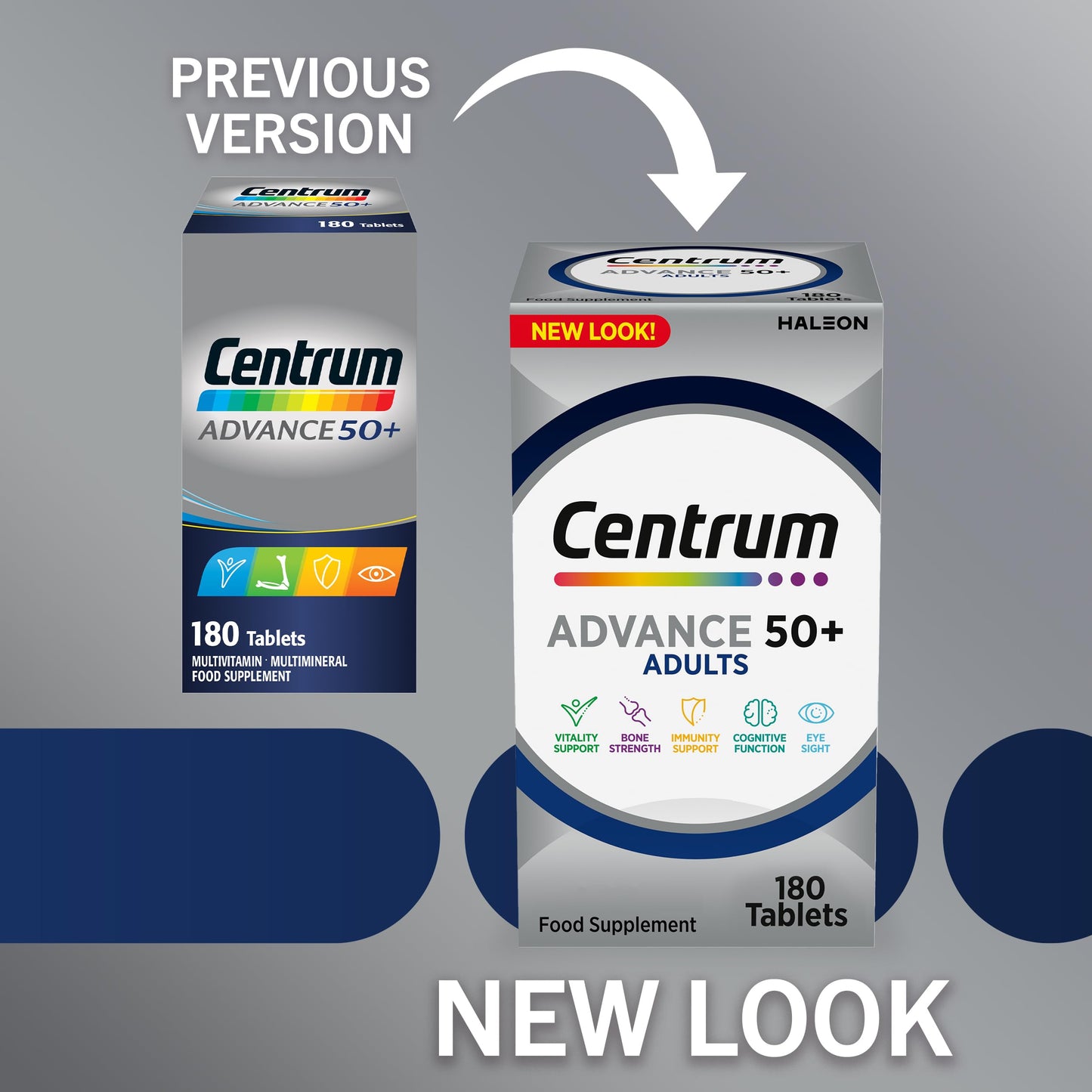 Centrum Advance 50+ Multivitamin Tablets for Men and Women, Vitamins with 24 Essential Nutrients including Vitamin C, D and Zinc, 60 ct (Packaging and Tablet colour may vary slightly)