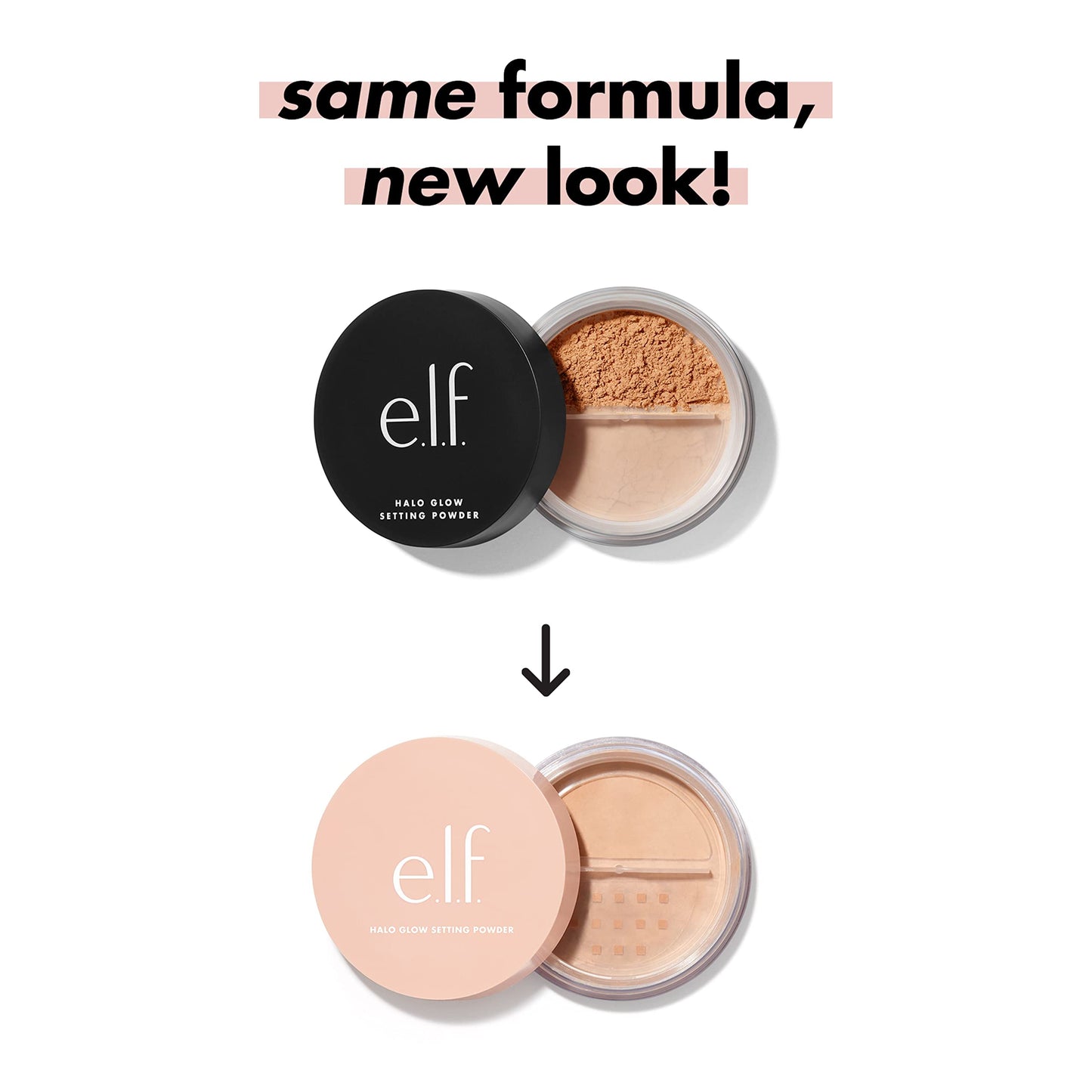 e.l.f., Halo Glow Setting Powder, Silky, Weightless, Blurring, Smooths, Minimizes Pores and Fine Lines, Creates Soft Focus Effect, Medium, Semi-Matte Finish 6.8g