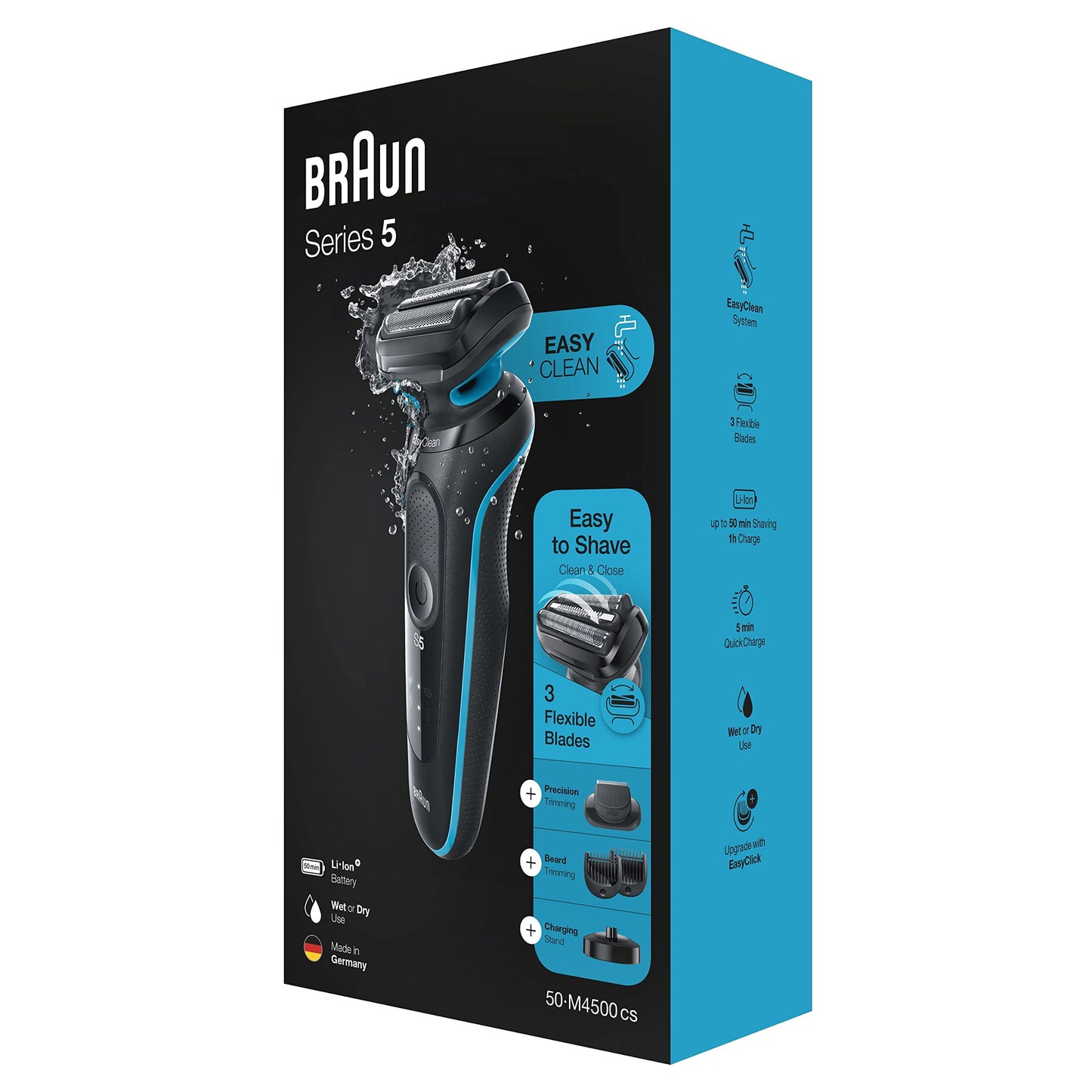 Braun Series 5 Electric Shaver Replacement Head, Easily Attach Your New Shaver Head, Compatible With All New Generation Series 5/6 Electric Shavers, 53B, Black