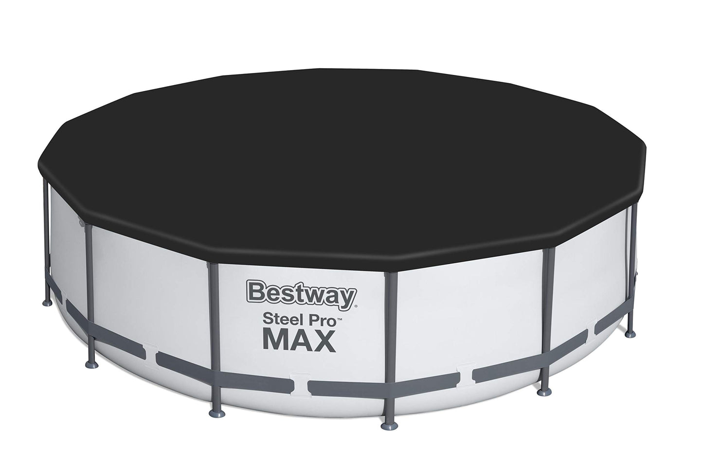 Bestway Steel Pro Max | Runder Rahmenpool mit Filterpumpe, Aufstellpools, grau, 10' 