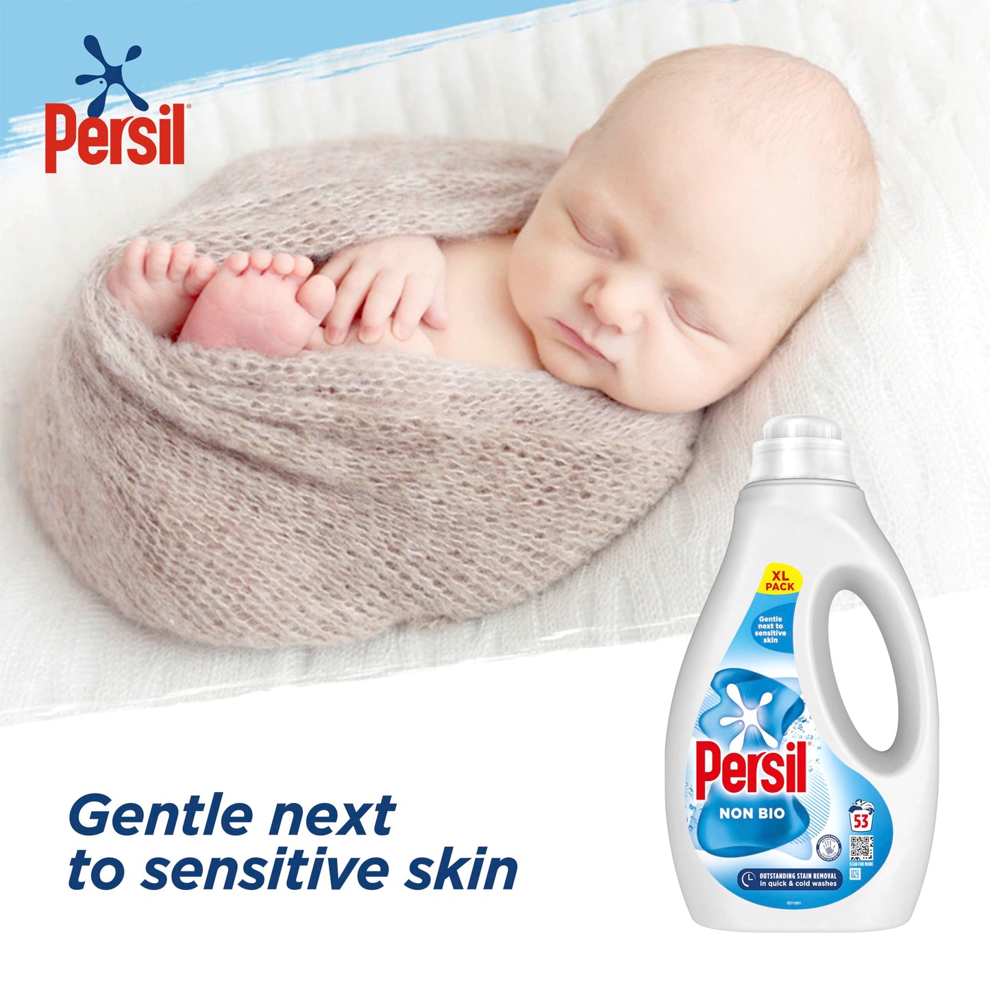 Persil Bio Laundry Washing Liquid Detergent 1st time removal of tough stains outstanding stain removal in quick & cold washes 53 washes (1.431 L)