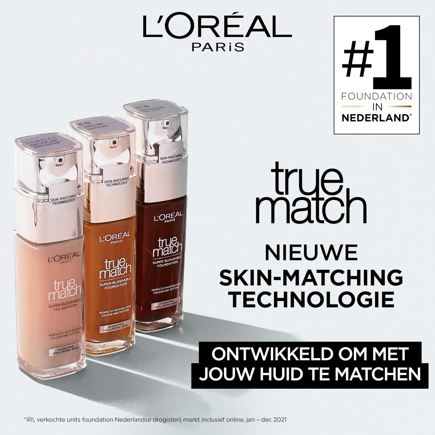 L'Oreal Paris True Match Liquid Foundation, Skincare Infused with Hyaluronic Acid, SPF 17, Available in 40 Shades, 6.5W Golden Toffee, 30 ml