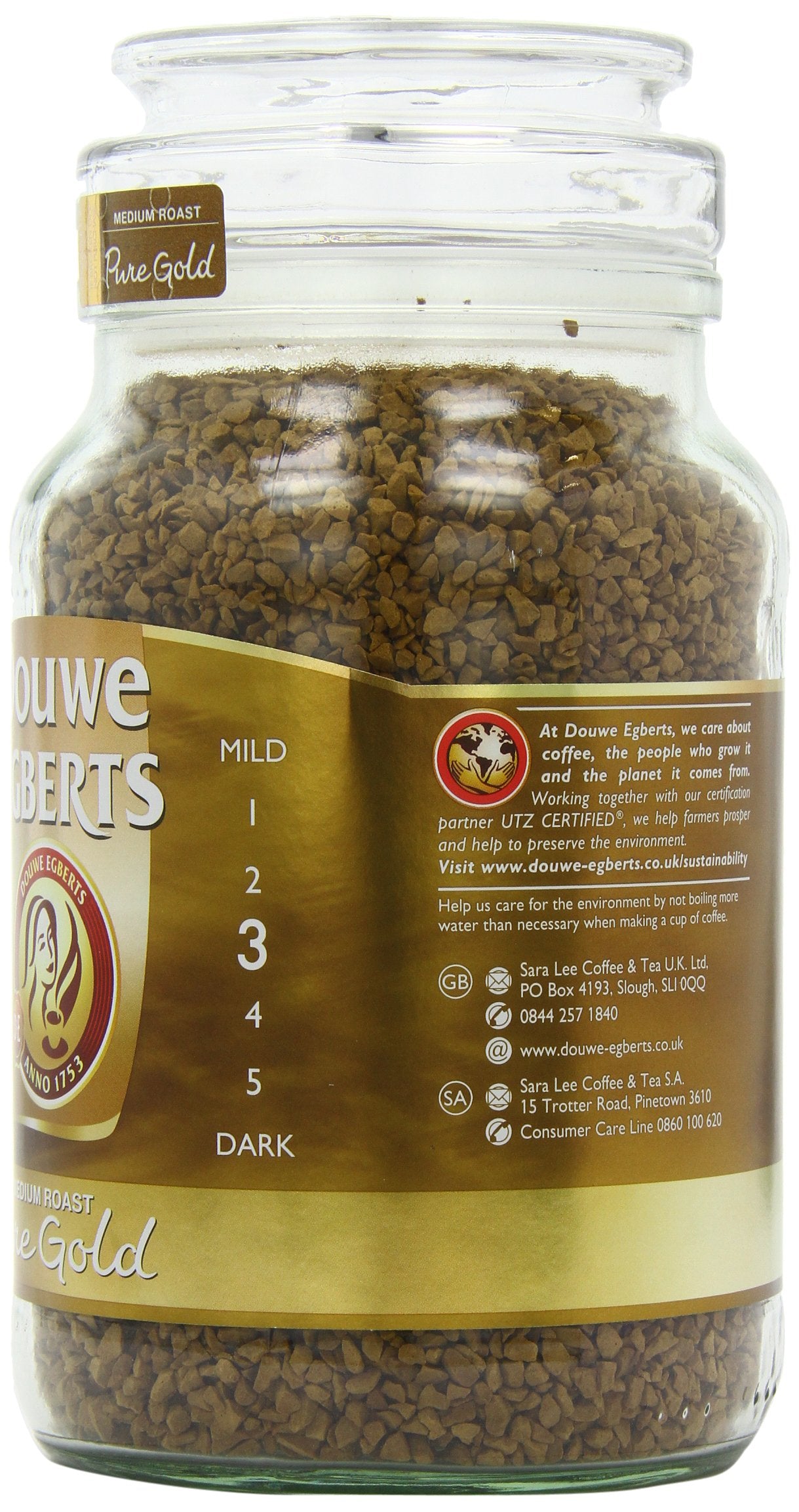 Douwe Egberts Pure Gold Instant Coffee - 1 x 750g Tin