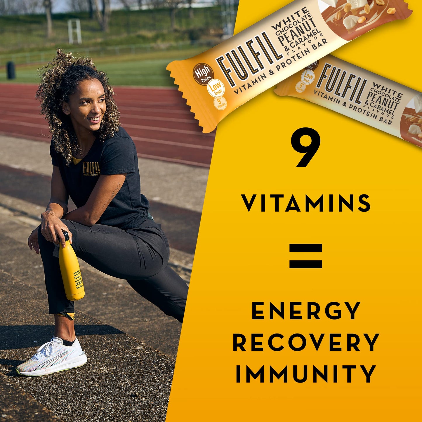 Fulfil Vitamin and Protein Bar (15 x 55 g Bars), Milk Chocolate Crunch Flavour, 20 g High Protein, 9 Vitamins, Low Sugar