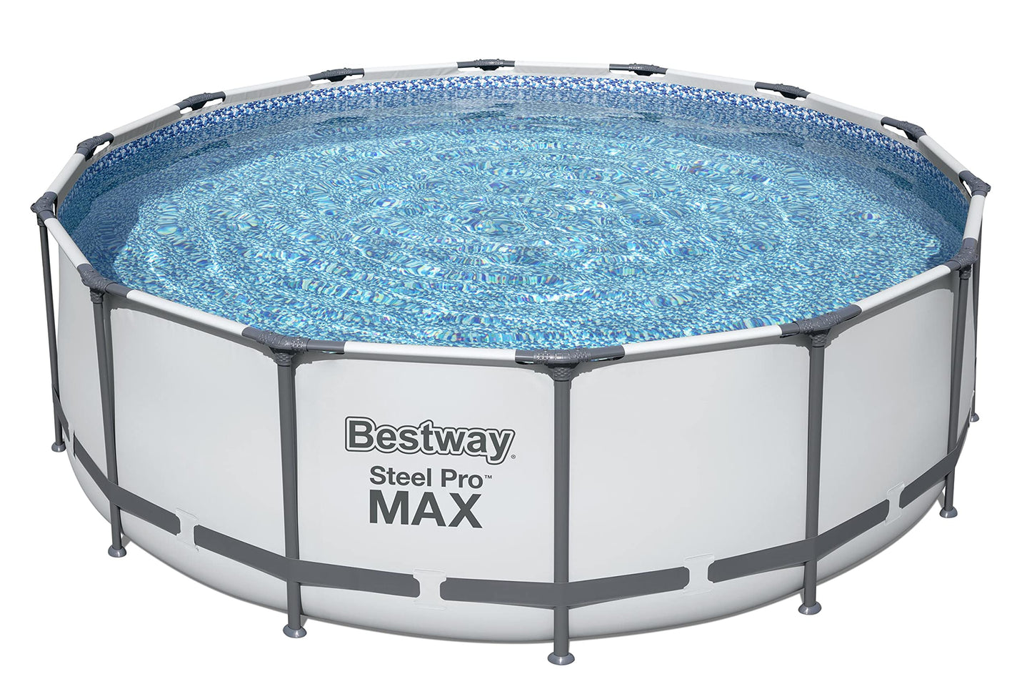 Bestway Steel Pro Max | Runder Rahmenpool mit Filterpumpe, Aufstellpools, grau, 10' 