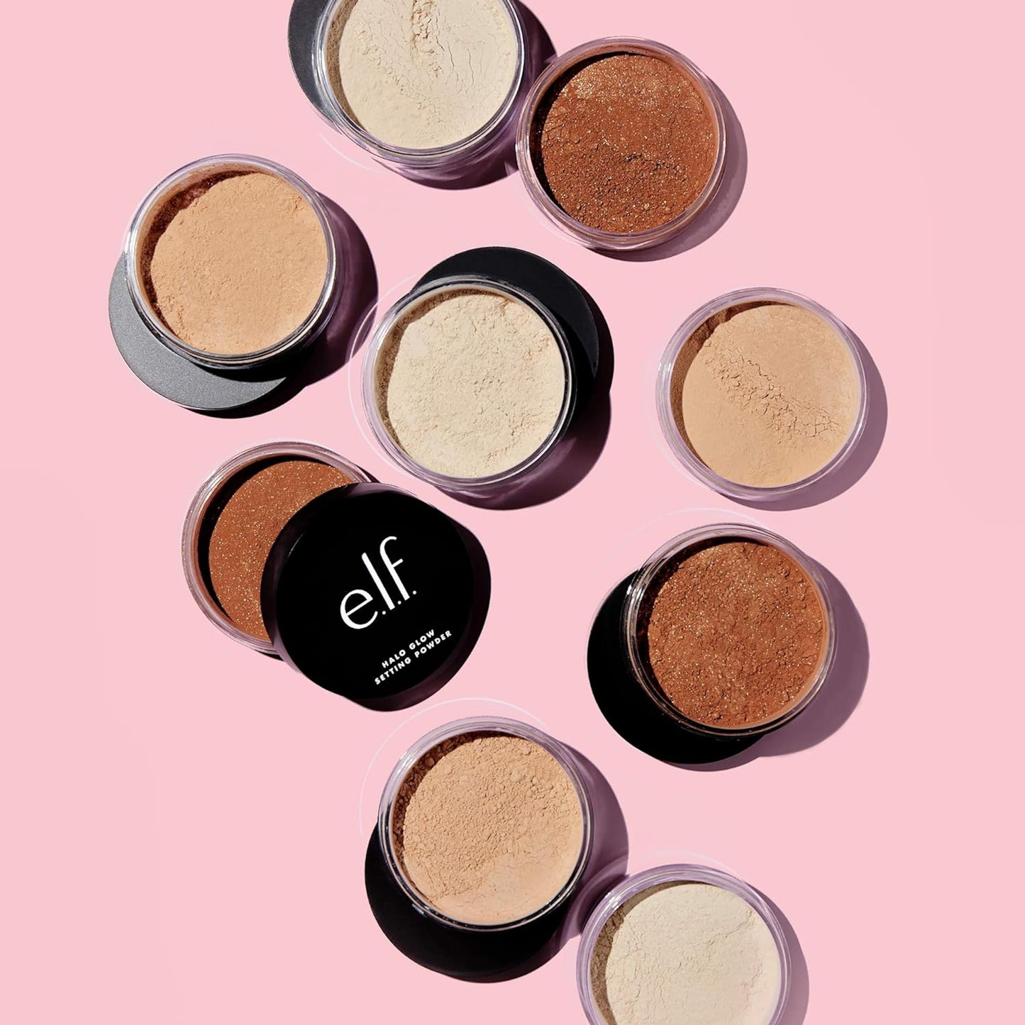 e.l.f., Halo Glow Setting Powder, Silky, Weightless, Blurring, Smooths, Minimizes Pores and Fine Lines, Creates Soft Focus Effect, Medium, Semi-Matte Finish 6.8g