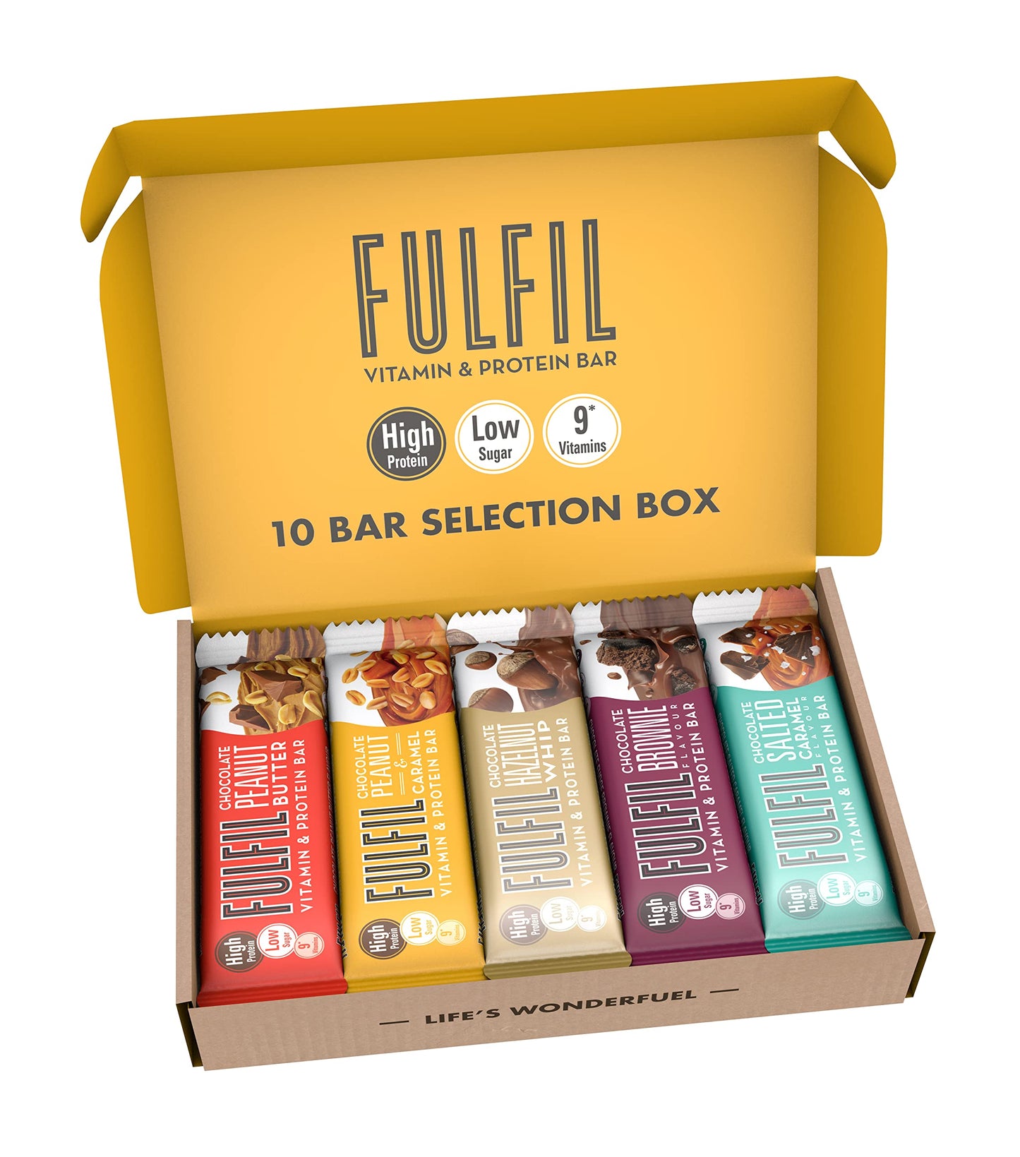 Fulfil Vitamin and Protein Bar (15 x 55 g Bars), Milk Chocolate Crunch Flavour, 20 g High Protein, 9 Vitamins, Low Sugar