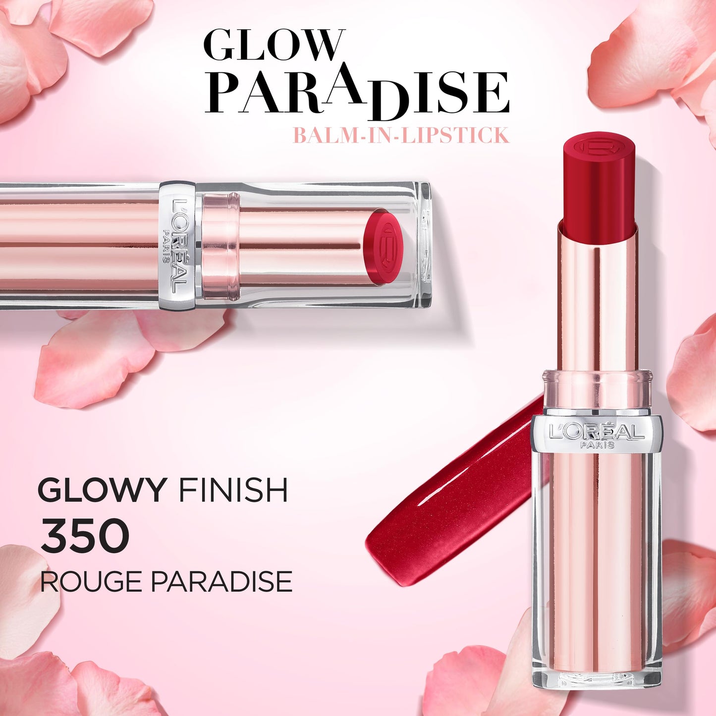 L'Oreal Paris Lipstick, Balm-In-Lipstick, Keep Lips Hydrated and Smooth, Natural-Looking Shiny Finish, Glow Paradise, 191 Nude Heaven?