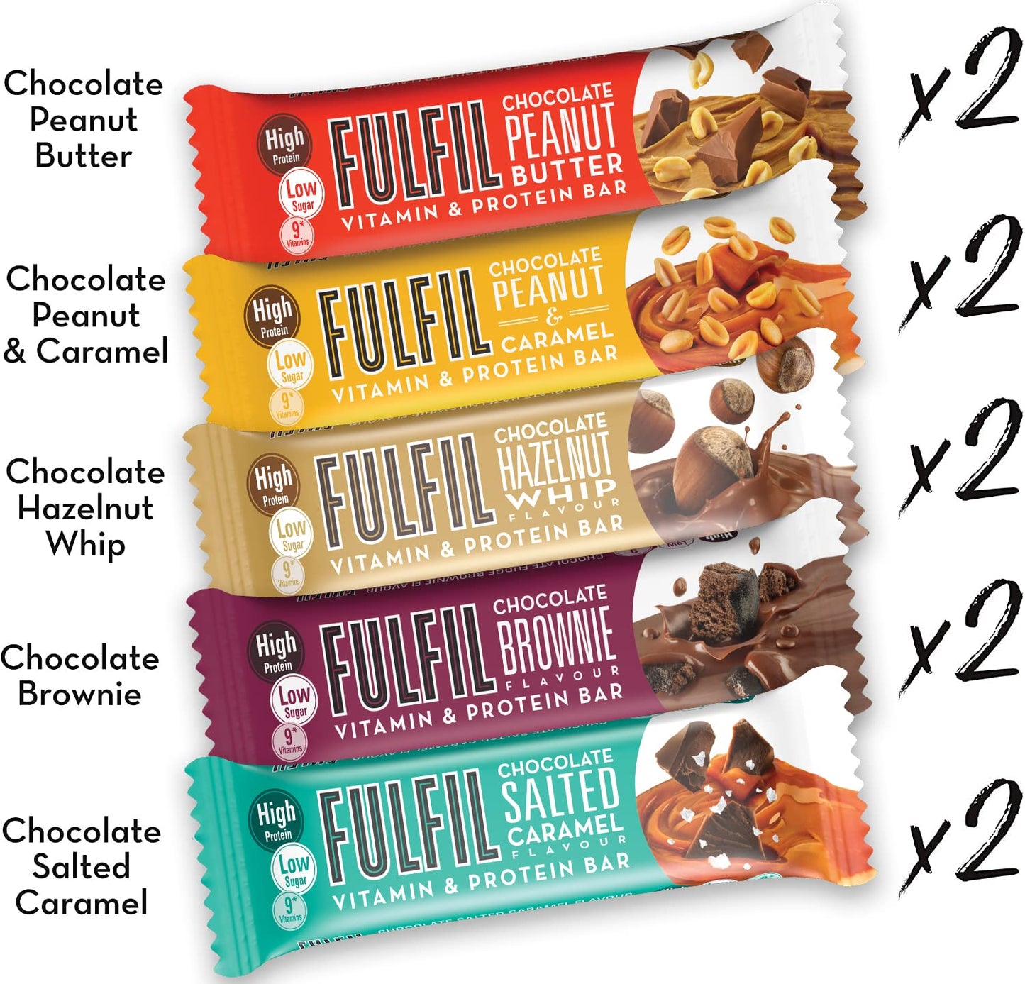 Fulfil Vitamin and Protein Bar (15 x 55 g Bars), Milk Chocolate Crunch Flavour, 20 g High Protein, 9 Vitamins, Low Sugar