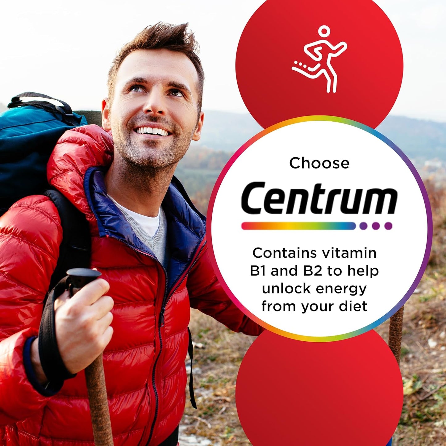 Centrum Fruity Chewables Tablets, Multivitamin Tablets for Men and Women, Vitamins with 13 Essential Nutrients including Vitamin C, D, and Zinc, 30 ct (Packaging and Tablet colour may vary slightly)