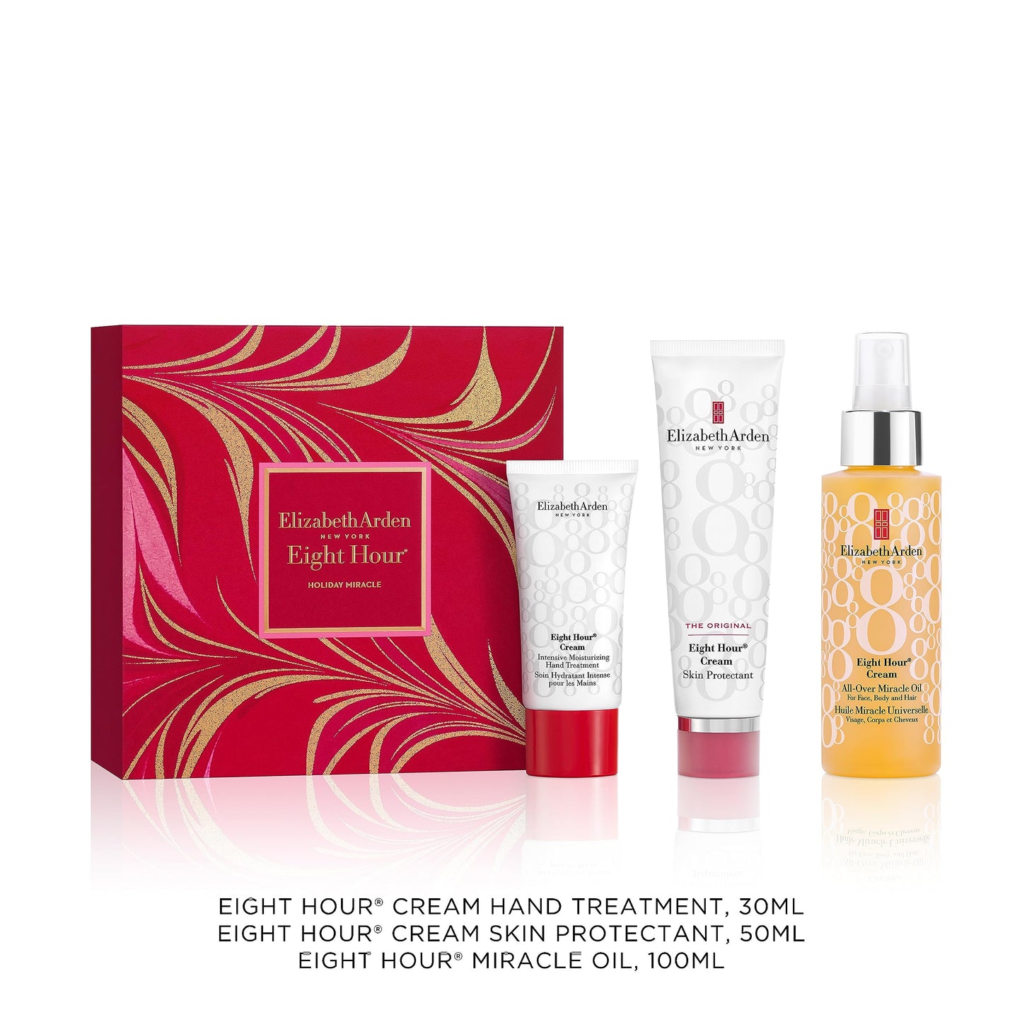 Elizabeth Arden HOLIDAY MIRACLE Eight Hour 3-piece Set (Worth £72.20), skincare gifting, for women