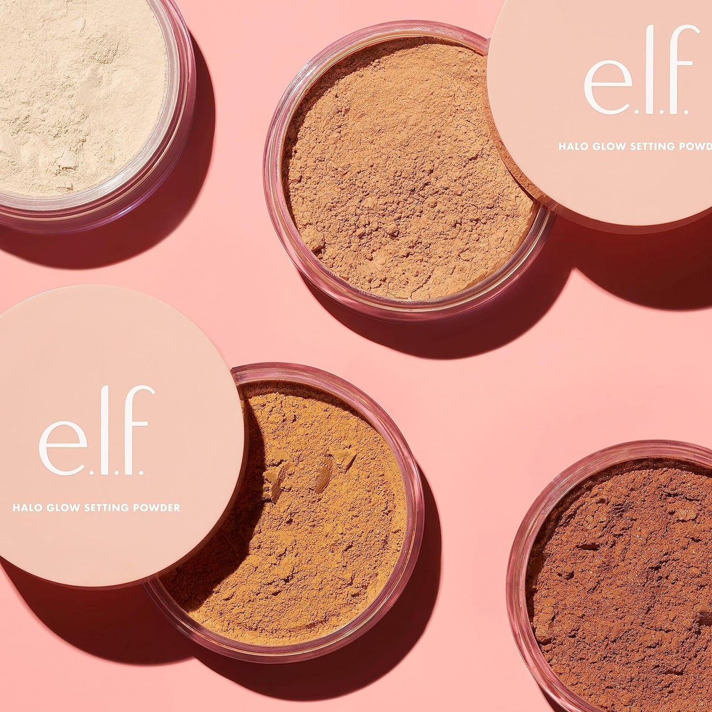 e.l.f., Halo Glow Setting Powder, Silky, Weightless, Blurring, Smooths, Minimizes Pores and Fine Lines, Creates Soft Focus Effect, Medium, Semi-Matte Finish 6.8g